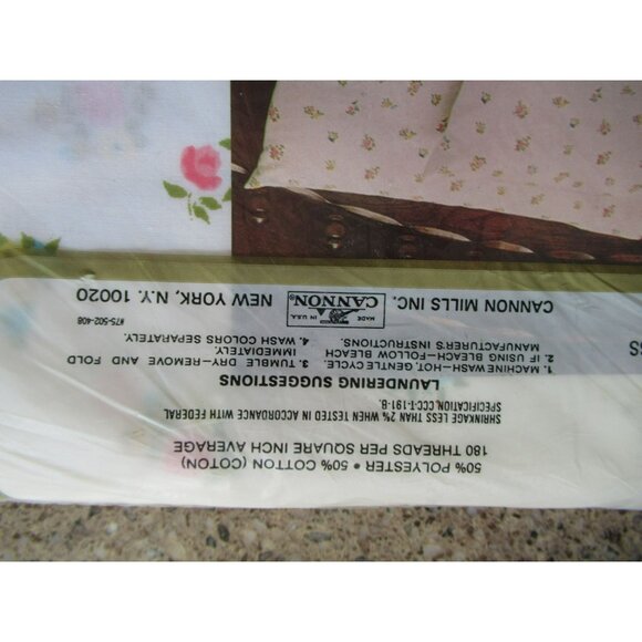 VTG Cannon Monticello No-Iron Percale Full Flat Sheet Petites Fleurs  81 x 96 - Picture 4 of 9